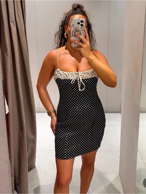 Nwt Zara Combination Polka Dot Mini Dress Size Xs thumbnail 10