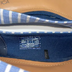 Bayard Blue & White Striped Knotted Slip-on Flats thumbnail 9