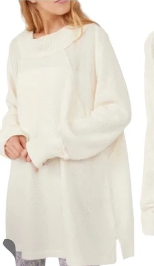 We The Free She’s A Keeper Sweater Ivory Ribbed Funnel Neck Women’s XS NWT thumbnail 1