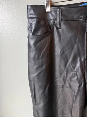 Old Navy High-Rise OG Loose Faux Leather Pants Size 14 Black thumbnail 3