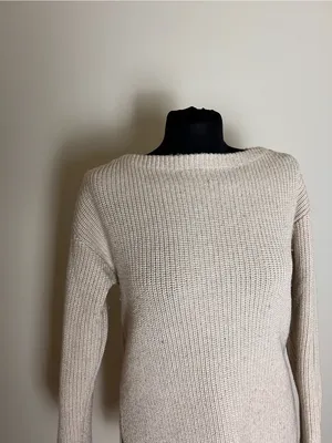Loft Cream Knit Boatneck Women's Sweater thumbnail 3