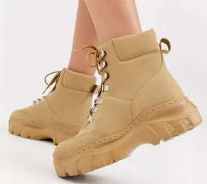 ASOS Truffle Collection wide fit chunky hiker Boots stylish boots thumbnail 1