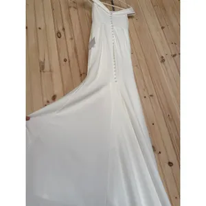 Lulus Arienne White Off-the-Shoulder Mermaid Maxi Dress Wedding Elegant Medium thumbnail 8