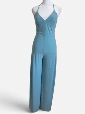 NORMA KAMALI x REVOLVE Slip Low Back Jersey Jumpsuit in Powder Blue Sz. XS thumbnail 9