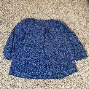 LOFT‎ Blue Black Patterned Button Up Shirt Women's Size L 3/4 Sleeve thumbnail 6