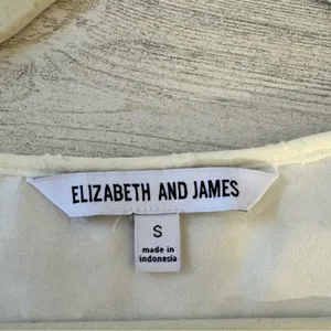 Elizabeth and James Cream Peplum Long Sleeve Peasant Blouse V-Neck Tie‎ Front Sm thumbnail 12