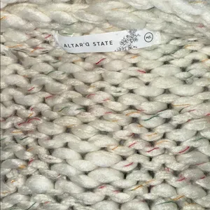 NWOT Altar’d State Oversized Chunky Cable Knit Cardigan - Cream Speckled Wool thumbnail 5