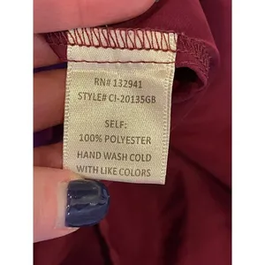 GB X Amanda Uprichard Maroon Gwynnie‎ Bee Long Sleeve Tie Neck Shift Dress 2X thumbnail 7