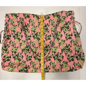Volcom 2000s Pink Green Floral Large Tote Bag‎ Chain Handles Hobo Beach Casual thumbnail 2