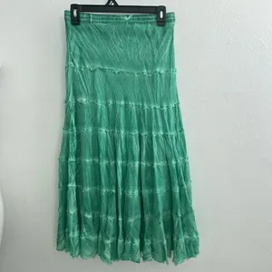 NEW METROWEAR Crinkle Madi tiered Skirt Green SMALL beach Boho Hippie Peasant thumbnail 8