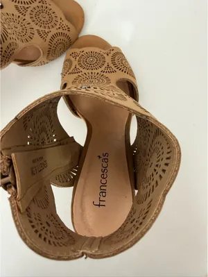 Francesca's tan cutout high heel sandals Size 6.5 thumbnail 5