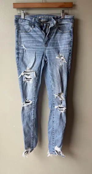 American Eagle Outfitters Hi-Rise Jegging Distressed Skinny Jeans – Women’s thumbnail 1
