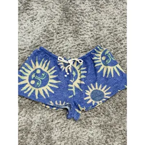 Out From Under Ellie Sweatshorts Blue Celestial Sun Drawstring Boho Loungewear M thumbnail 2