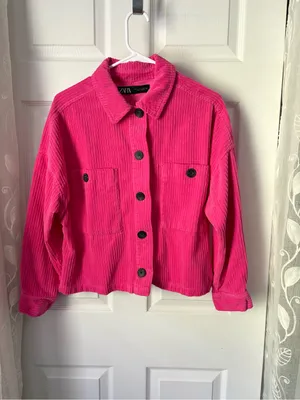 Zara oversized cropped Corduroy Button-Front Jacket cotton size M thumbnail 3
