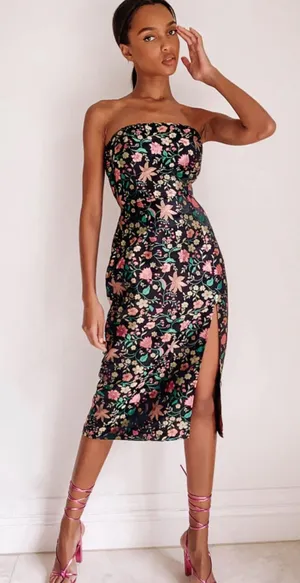 Satin midi dress thumbnail 1