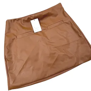 New‎ A New Day Faux Leather Mini Skirt Womens 6 Brown High Waist Casual Party thumbnail 1