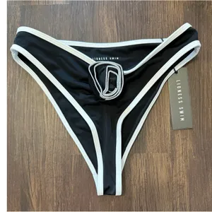 Lioness Swim Amour Top Soulmate Bottom Bikini Set‎ Onyx Black White L/M NWT thumbnail 4