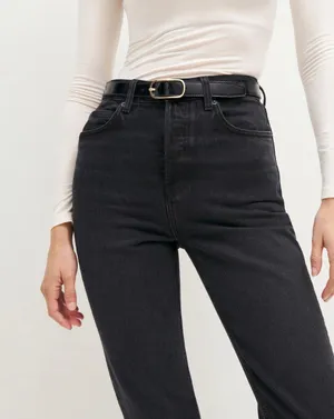 Reformation Black Cynthia High Rise Straight Jeans 23 NWT thumbnail 2