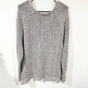 Free People‎ Grey V Neck Knit Sweatshirt Size Medium thumbnail 5