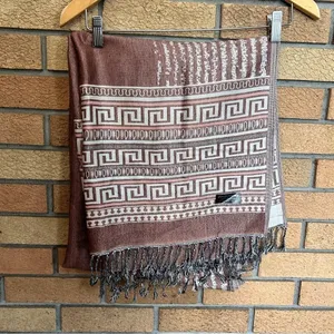 Original PASHMINA Soft 100% Pashmina Shawl Wrap Scarf 70”X28” Geometric thumbnail 3