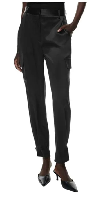 Babaton Aritzia Refined Satin Cargo Pant In Black Size 2 thumbnail 1