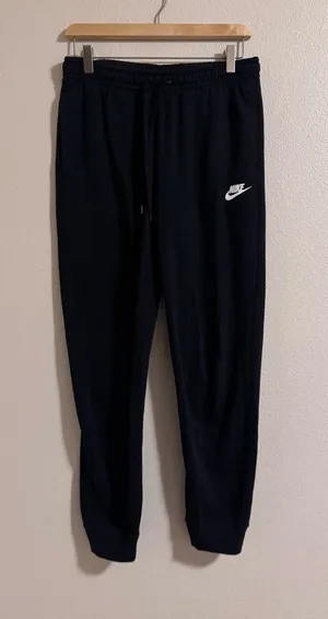 Nike Black Jogger Pants with White Swoosh thumbnail 1