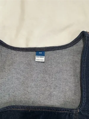 Denim Puff Shoulder Corset Top thumbnail 2