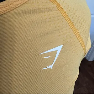 Gym Shark Long Sleeve Cropped Activewear Top - Women's Size XSmall Yellow thumbnail 3