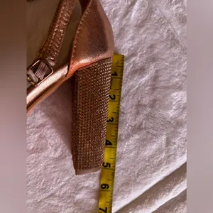 Bella Luna STAN Nude Champagne Bright Rhinestone Chunky Platform Mary Jane Heels thumbnail 14