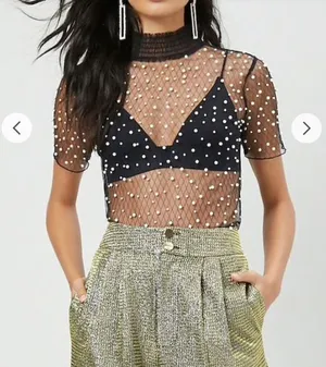 See through faux pearl top. Xs thumbnail 3