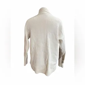 REISS Pia Wool Blend Metallic Pattern Jumper‎ Top in Cream Size S thumbnail 3