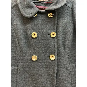 Juicy Couture Black Double-Breasted Wool‎ Blend Peacoat With Gold Buttons thumbnail 3