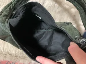 Dark green leather hobo shoulder bag purse thumbnail 7