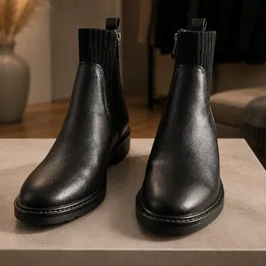 Kenneth Cole‎ Reaction Black Lambert Knit Sock Chelsea Boots Size 5.5 NWOB thumbnail 2
