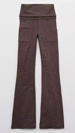 Aerie SMALL REGULAR OFFLINE By The Hugger High Waisted Foldover Flare Legging thumbnail 8