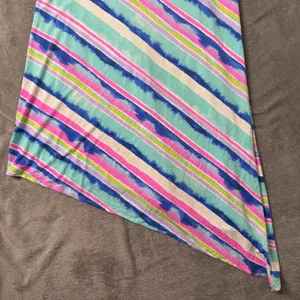 Lilly Pulitzer Asymmetrical Hem Watercolor Midi Maxi Dress Womens M Colorful thumbnail 11