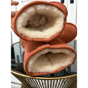 BEARPAW Elle Short 1962W Rust Orange Suede Sheepskin Winter Boots Women Size 6 thumbnail 11
