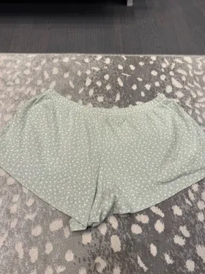 Brandy Melville green floral shorts with eyelets thumbnail 4