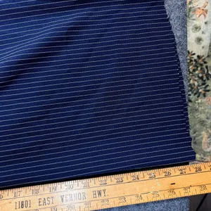 Princess Polly Navy Blue Pinstripe Wide Leg Trousers High Waist Size US 4 thumbnail 6