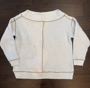 Pilcro Slouchy Off The Shoulder Sweatshirt in Ivory Size XS - C59-005 thumbnail 1