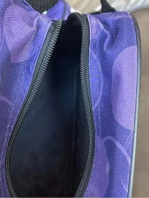 Purple polka dot carry on luggage bag with small accessory bag thumbnail 8