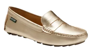 Metallic Gold Driving Loafer Flats Comfort Shoes 10 Holiday Eastland thumbnail 1