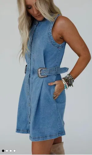 Blue B “Alexandra” denim dress thumbnail 1