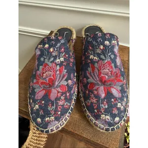 Nine West Volley Espadrille Mule Blue Red Silver Textile 9 thumbnail 3