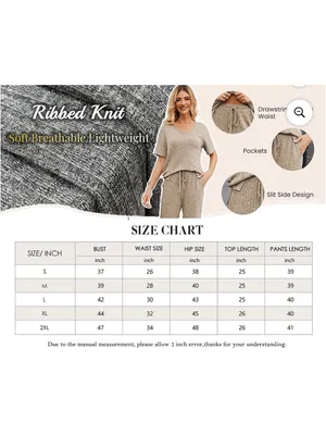 NEW MINTREUS Ribbed Knit Pajama Soft Lounge Set Lightweight Sleepwear L thumbnail 3