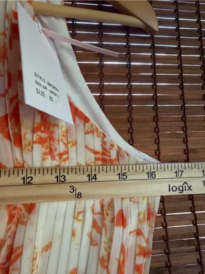 Lucy Paris Mari Orange Floral Tiered Halter Maxi Dress XS NWT $130 thumbnail 9