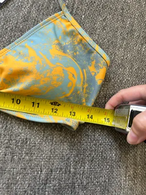 Icon Swim Yellow & Light Blue Marble String Bikini Top | Size Large (New) thumbnail 5