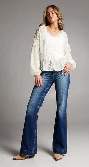 BKE Billie Slim Fit High Rise Trouser Jeans Dark Wash 33x34 AXB464L thumbnail 1