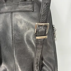 Perlina Black Leather Backpack Purse Women's Shoulder Bag Genuine Leather thumbnail 5