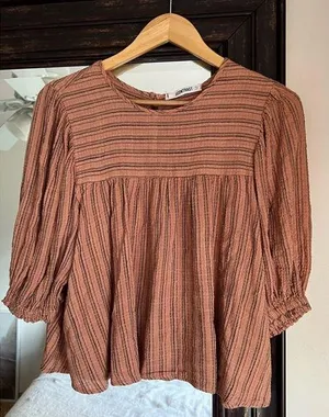 Self Contrast Rust Stripe Top Size M thumbnail 1